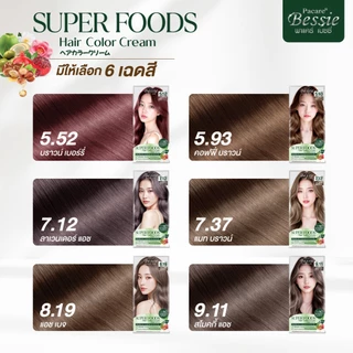 Pacare Bessie ครีมเปลี่ยนสีผม พาแคร์ เบซซี่ ซุปเปอร์ ฟู้ด แฮร์ คัลเลอร์ ครีม [6 สี] ขนาด 120 มล. + ทรีทเม้นท์ 8 มล.