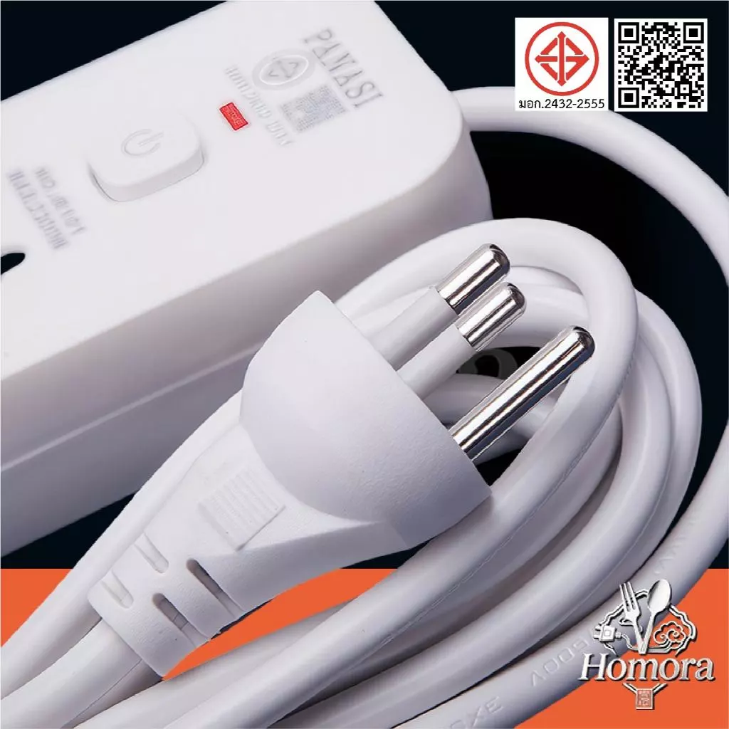 รางปลั๊กไฟ 3/5 ช่อง พร้อมช่องชาร์จ USB สายยาว 2/3/5 เมตร thumbnail 4
