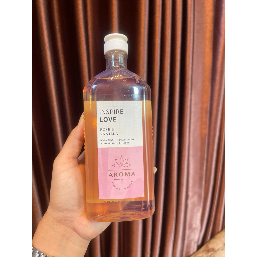 Bath & Body Works Aroma Inspire Love rose & vanilla shower gel body wash 295ml. ของแท้
