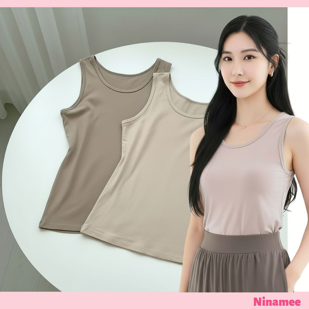 🍒Ninamee เสื้อกล้ามพรีเมียม อก32-42นิ้ว ผ้านุ่มยืด สัมผัสนุ่มมาก ใส่สบายจริงๆ ทรงสวยมาก#21133