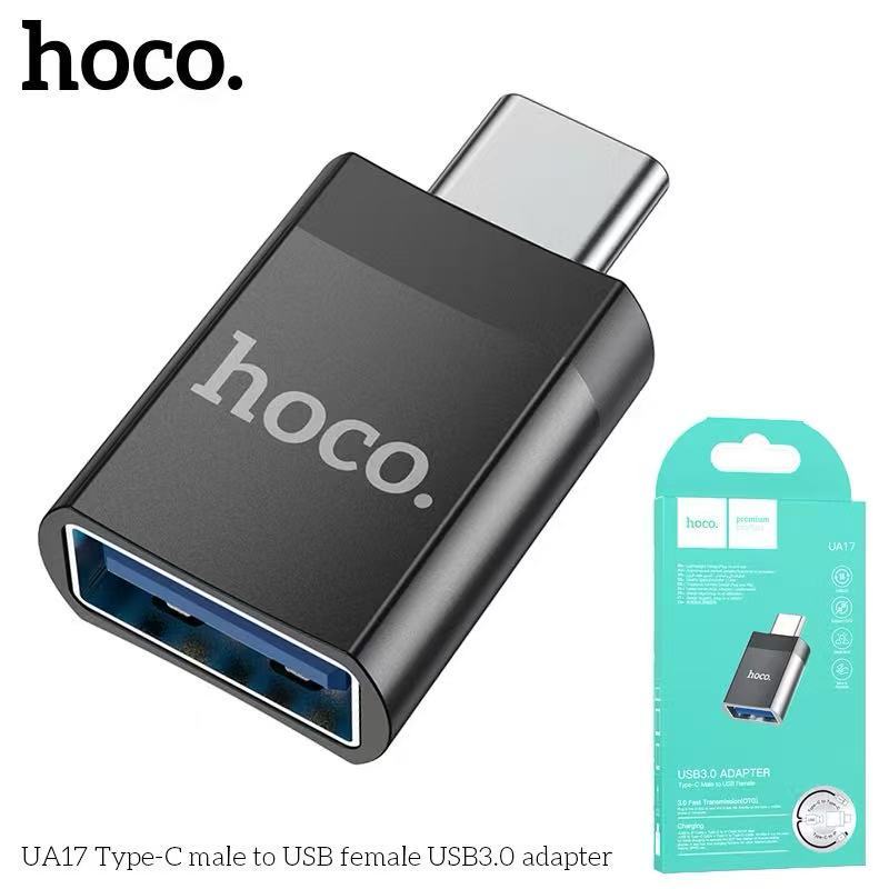 Hoco UA17 เเท้100% หัวแปลง ตัวแปลงสัญญาณ สายชาร์จ หัวแปลง OTG Type-C （M) to USB (F)