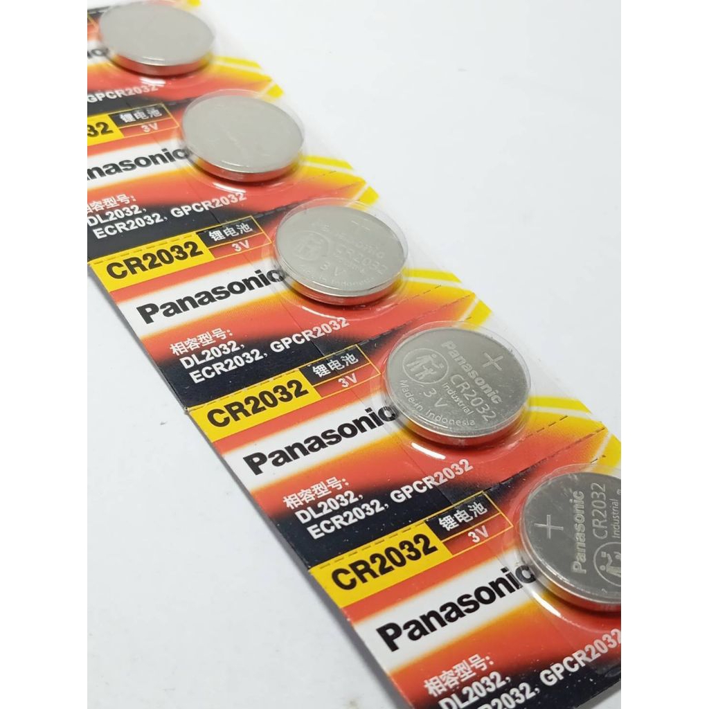 ส่งเร็วมาก ! 1แผงมี5ก้อน แบตเตอรี่ลิฟต์ Panasonic/Panasonic CR2032  2032 แบตเตอรี่การ์ด 3V 5 ชิ้นต่อบอร์ด กุญแจรถ