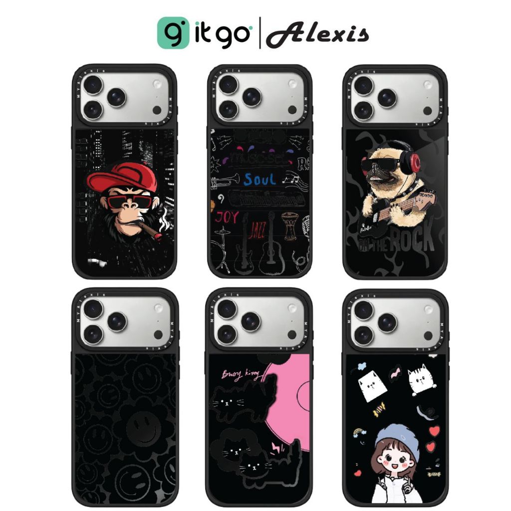 เคสดำกันกระแทก Alexis Cartoon ซ่อน Magnetic สำหรับ IPhone 17 (6.2)