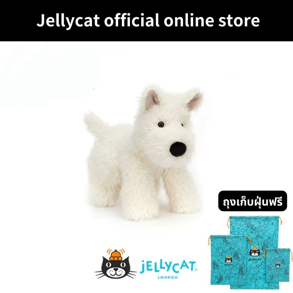 [แถมถุงกันฝุ่น] ตุ๊กตา Jellycat ของแท้ Munro Scottie Dog ของเล่นของขวัญวันหยุด ตุ๊กตา Jellycat Dog