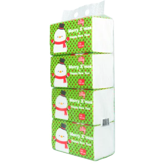 แพ็ค 2 Lilly Xmas 240 แผ่น หนา 2ชั้น 2 แพ็ค 10 ห่อ กระดาษทิชชู่เช็ดหน้า