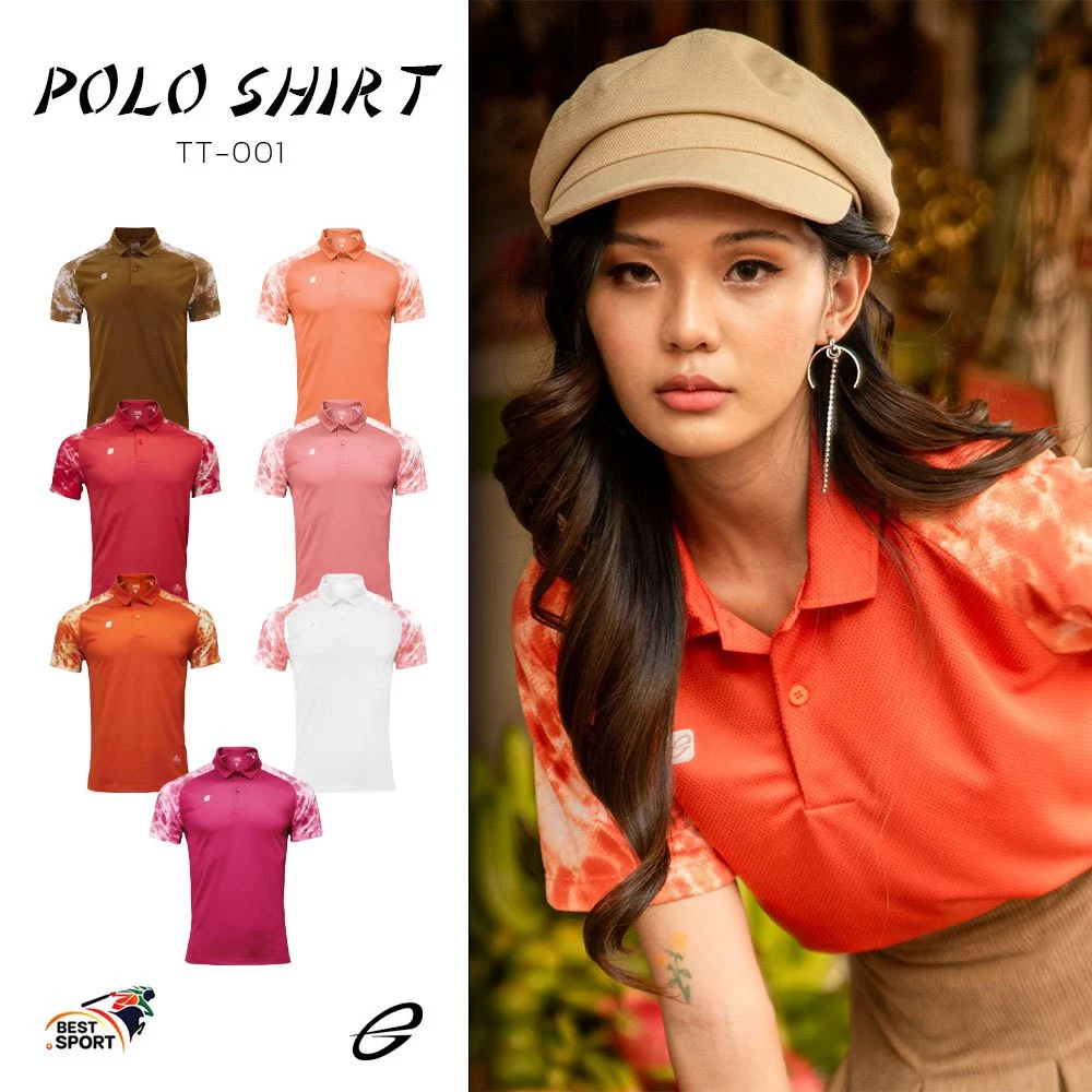ส่งฟรีไม่มีไม้!!EGO SPORT เสื้อโปโล เสื้อโปโลแต่งแขนลายมัดย้อม THAI TONE รหัส TT-001 ชุด 2 แท้100%