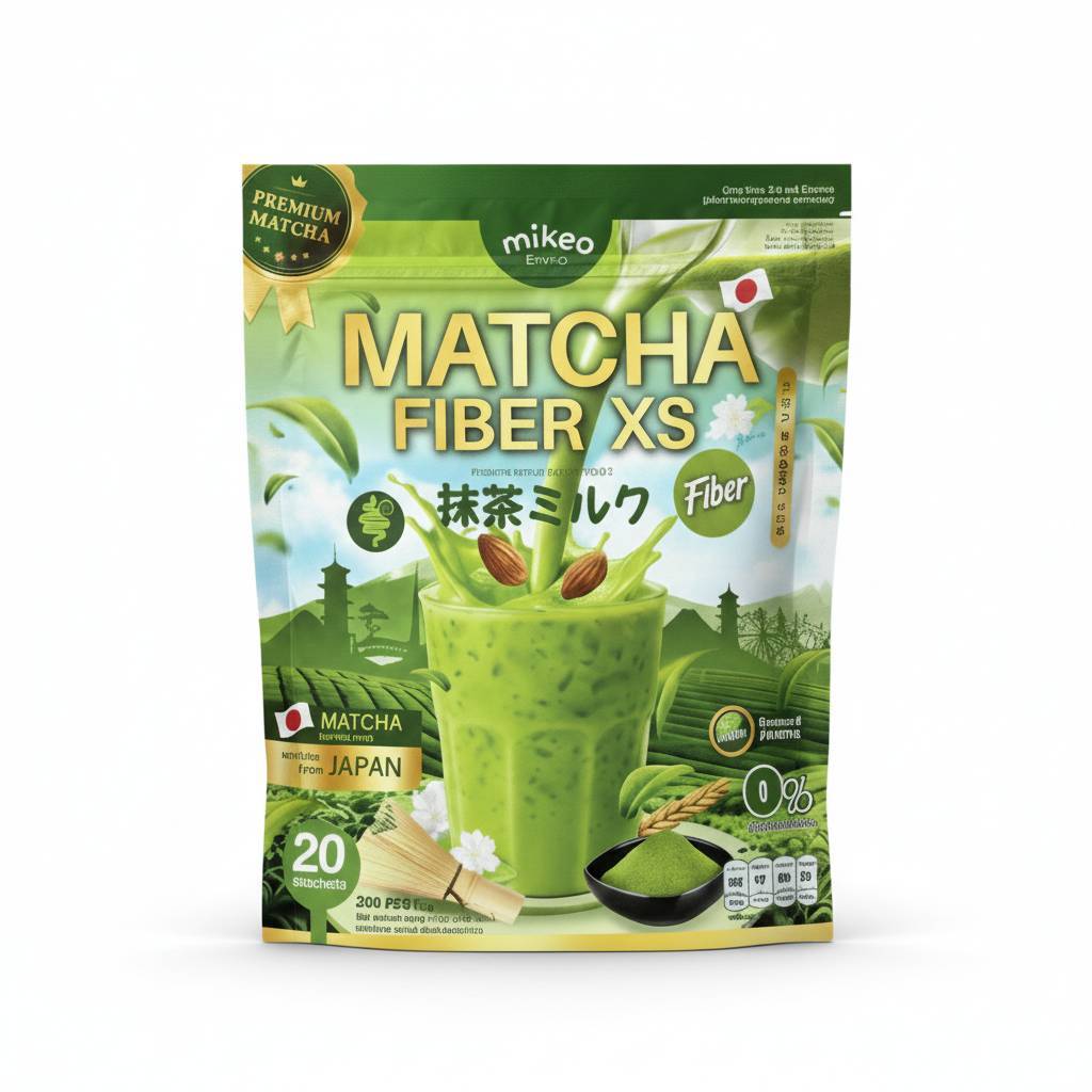 มิเกว มัทฉะไฟเบอร์ นมอัลมอลด์ MIKEO MATCHA FIBER XS FIBER บรรจุ 20 ซอง