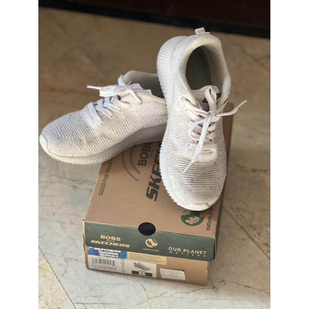 Skechers : Bobs squad - Reclaim life สีขาว US8 #sketchers