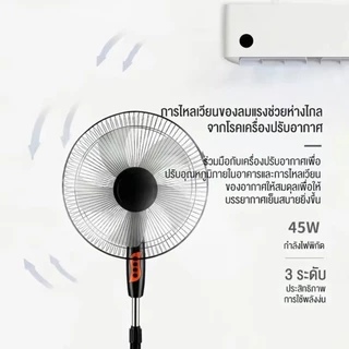 พัดลมตั้งพื้นขนาด16นิ้ว, พัดลมตั้งโต๊ะ, ปรับความเร็วลมได้3ระดับ, แรงลมจัด, ใบพัด5ใบ, เสียงเงียบขณะทำงาน, ประหยัดพลังงาน