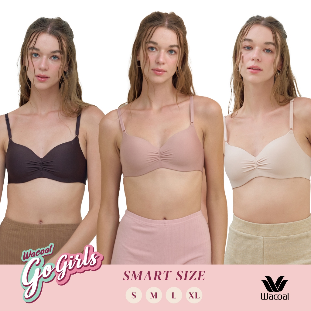 Wacoal Smart Size Easy Matching Bra บราไร้โครงวาโก้ เซท 3 ชิ้น รุ่น WB3Y41 คละสี