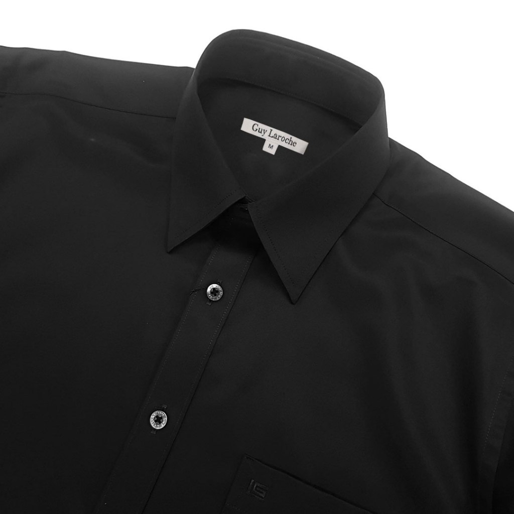Guy Laroche เสื้อเชิ้ตแขนยาวสีดำ Cotton/Polyester ทรง SLIM FIT รุ่น BAB6270P5