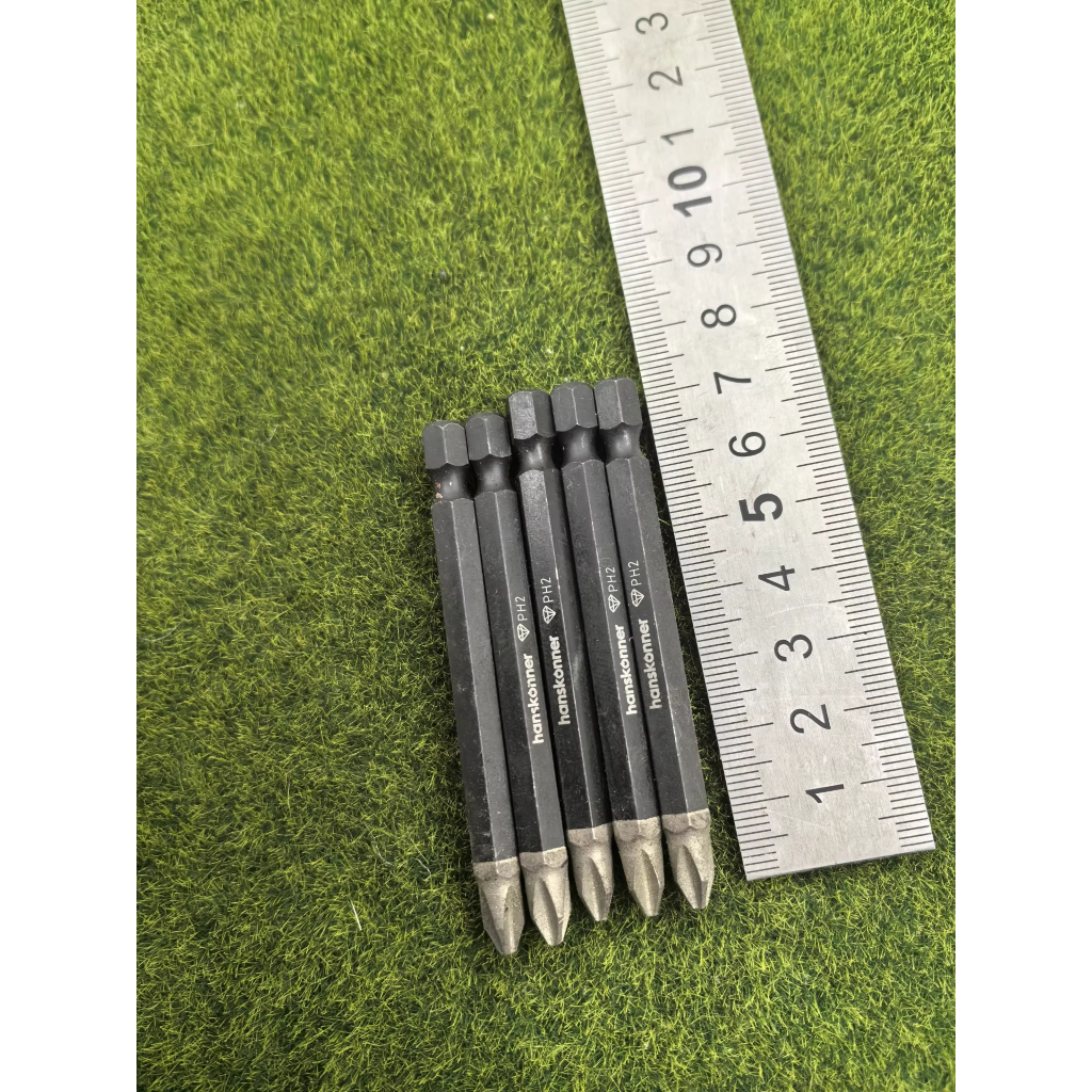ราคาต่อ1ชิ้น[ของแท้/รัสเซีย] ดอกไขควง Hanskonner PH2 x 75mm หัวเคลือบกากเพชร (Emery) กันหัวรูด เกรดงานหนัก จิกแน่นทนทาน
