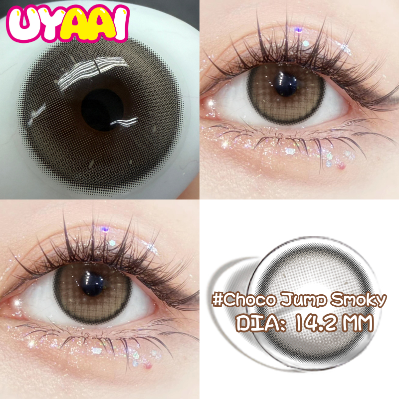 UYAAI x Freshlady สีคอนแทคเลนส์ 1คู่  ChocoJump Smoky DIA.14.2 มม. G.DIA.13.6 มม. รายเดือน