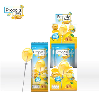 (1 ซอง) Propoliz Candy Pop (โพรโพลิซ แคนดี้ ป๊อป) อมยิ้ม กลิ่น ฮันนี่เลมอน ไม่มีน้ำตาล