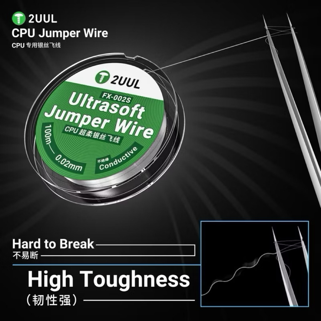 2uul CPU Jumper Wire FX-002S 100 M การนําไฟฟ้าสูงลวดเงินสําหรับเมนบอร์ดโทรศัพท์มือถือ CPU ซ่อมเชื่อมตะกั่วเครื่องมือ