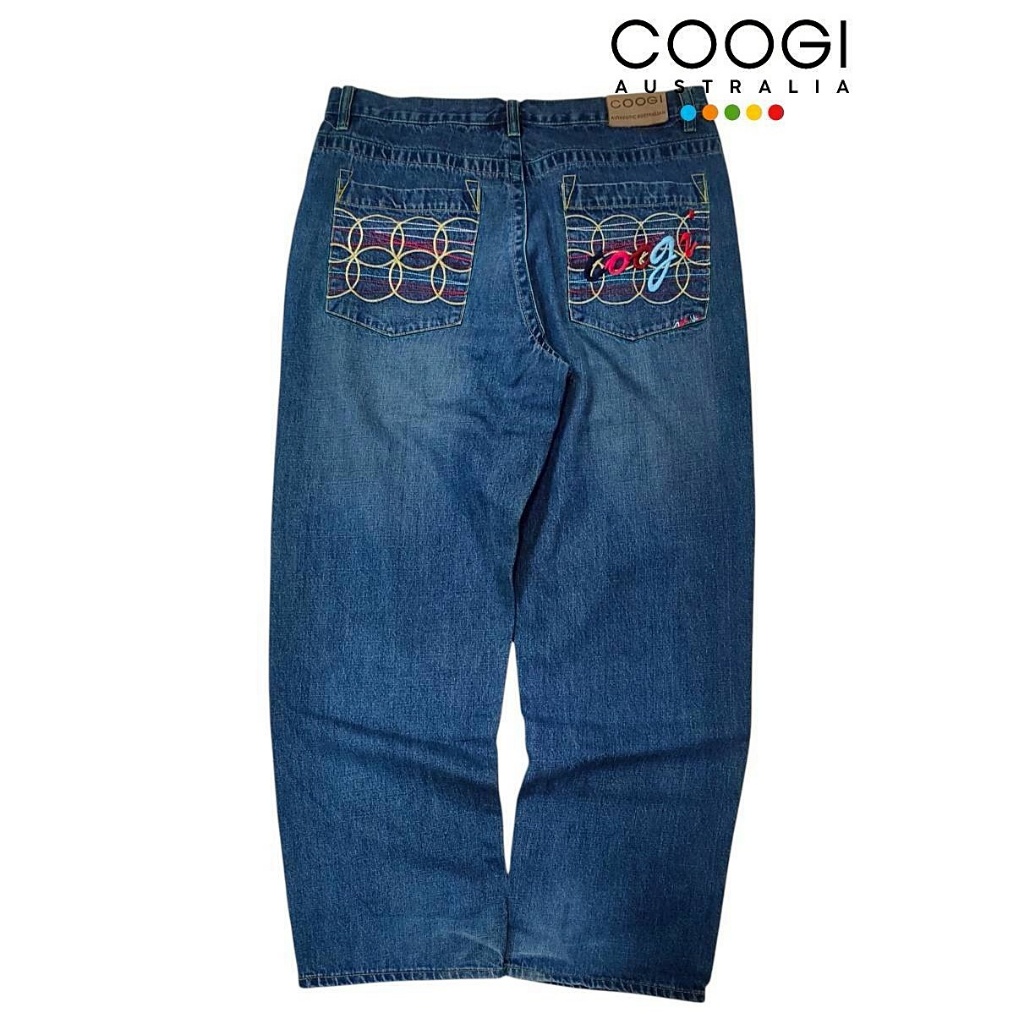 COOGI Mens W40 L34 Blue Colorful เอว 38-40 (วัดจริง)