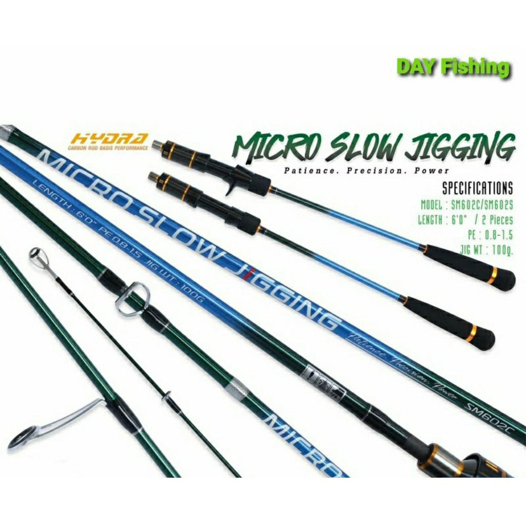 คันเบ็ดตกปลา  อุปกรณ์ตกปลา คันสปินไมโคร  สโลว์จิ๊ก  HYDRA  MICRO  SLOW  JIGGING 6 ฟุต  PE  0.8 - 1.5