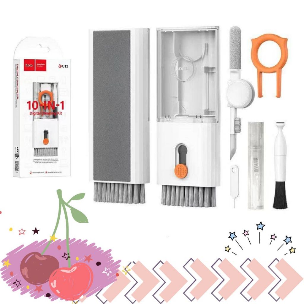 พร้อมส่งจากไทย Hoco UT2 Multifunctional Cleaning Set ชุดทำความสะอาดอิเล็กทรอนิกส์แบบอเนกประสงค์ 10in