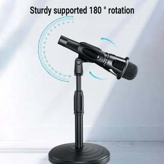 ขาตั้งไมค์ปรับระดับสำหรับตั้งโต๊ะ ฐานหนักพิเศษ แขนคีมหมุน 360° สำหรับไลฟ์สด อัดเสียงและเรียนออนไลน์