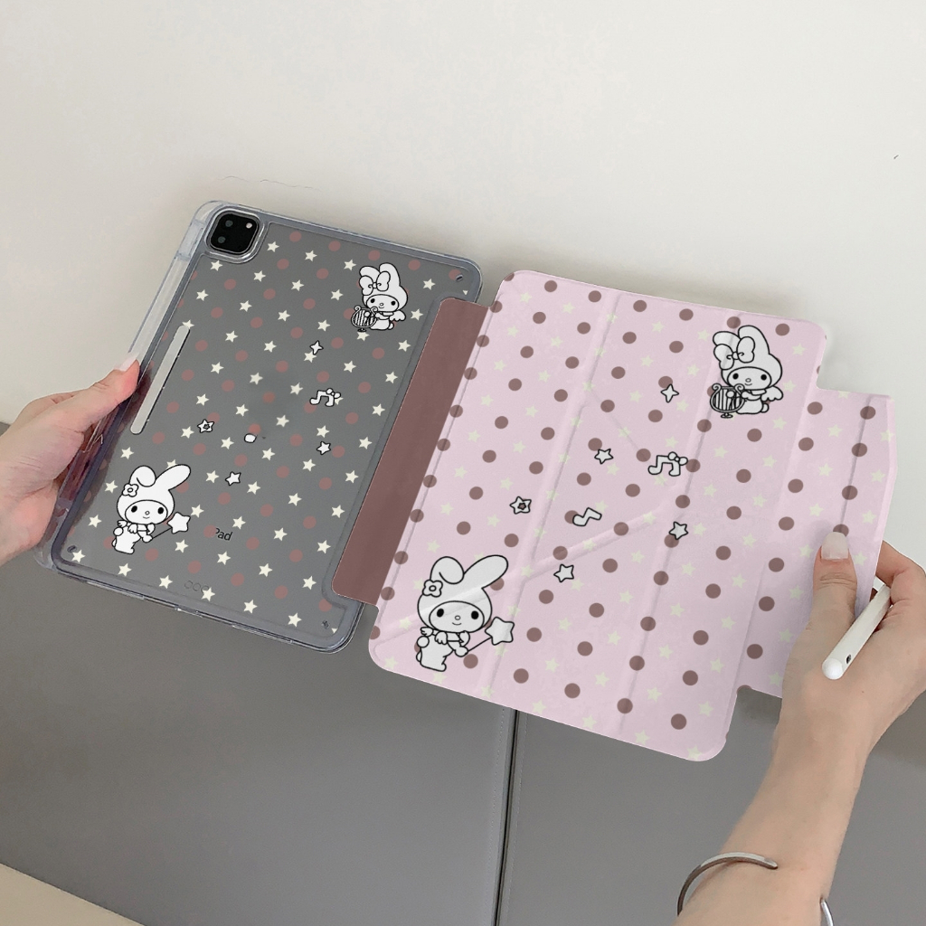 ออกให้ 24 ชม เคส iPad พับ Y ใส่ปากกา Air7 Air6 ลายจุด melody สำหรับ iPad Gen11 Gen10 Pro11 2025