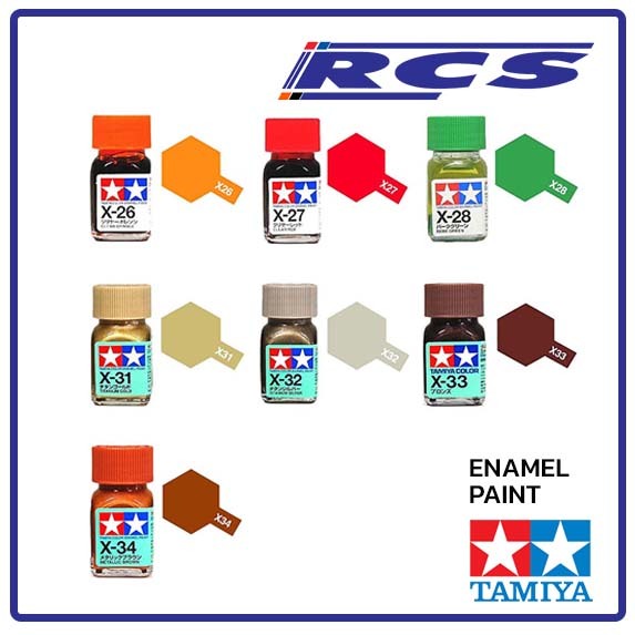 TAMIYA Enamel 80026 X-26, 80027 X-27, 80028 X-28, 80031 X-31, 80032 X-32, 80033 X-33, 80034 X-34 สีอ