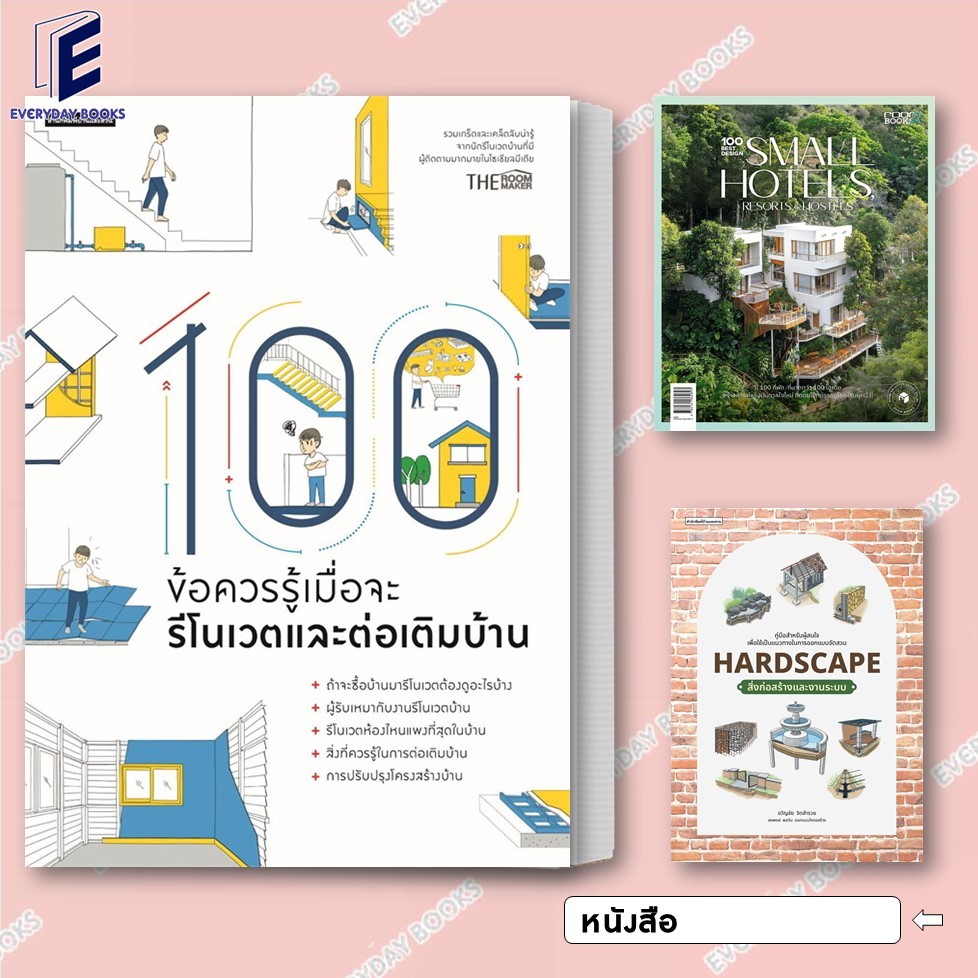 พร้อมส่ง หนังสือ Hardscape/100ข้อควรรู้เมื่อจะรีโนเวตฯ/100 Best Design Small Hotels แยกเล่ม