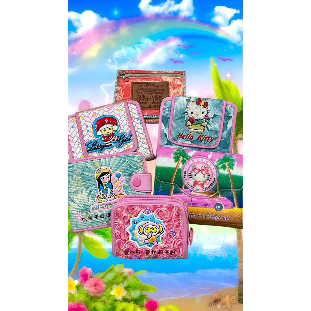 กระเป๋าเงิน ใส่เหรียญ ใส่บัตร สไตล์ y2k มือสอง 🫶🏻🐬#y2k#กระเป๋าตังมือสอง#กระเป๋ามือสอง#คิตตี้#น่ารัก
