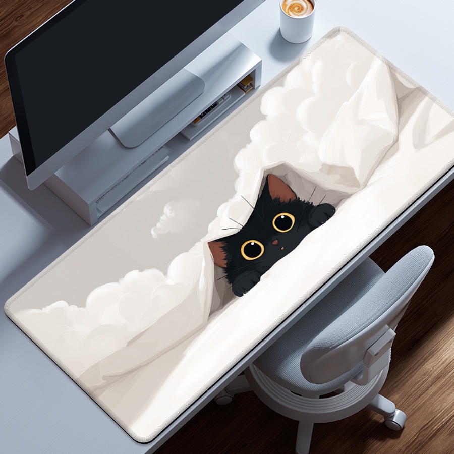 [พร้อมส่ง] แผ่นรองเมาส์ลายน้องแมว Tan Cat Mouse Pad งานเย็บขอบ ขนาด 80x30x0.3 ซม. (หนา 3 มม.) Biangels ราคา ถูกที่สุด ดีลบีเคเค แกลเลอรีภาพที่ 7