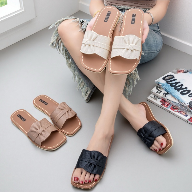 แฟชั่นเกาหลีใหม่ฤดูร้อนที่เรียบง่ายสุภาพสตรีรองเท้าส้นเตี้ยลำลองรองเท้าสตรี 36-40 รองเท้าผู้หญิง