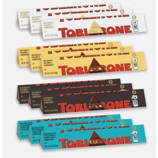 ช็อกโกแลตแท่ง Toblerone มีหลากหลายรสชาติและขนาด 100 กรัม