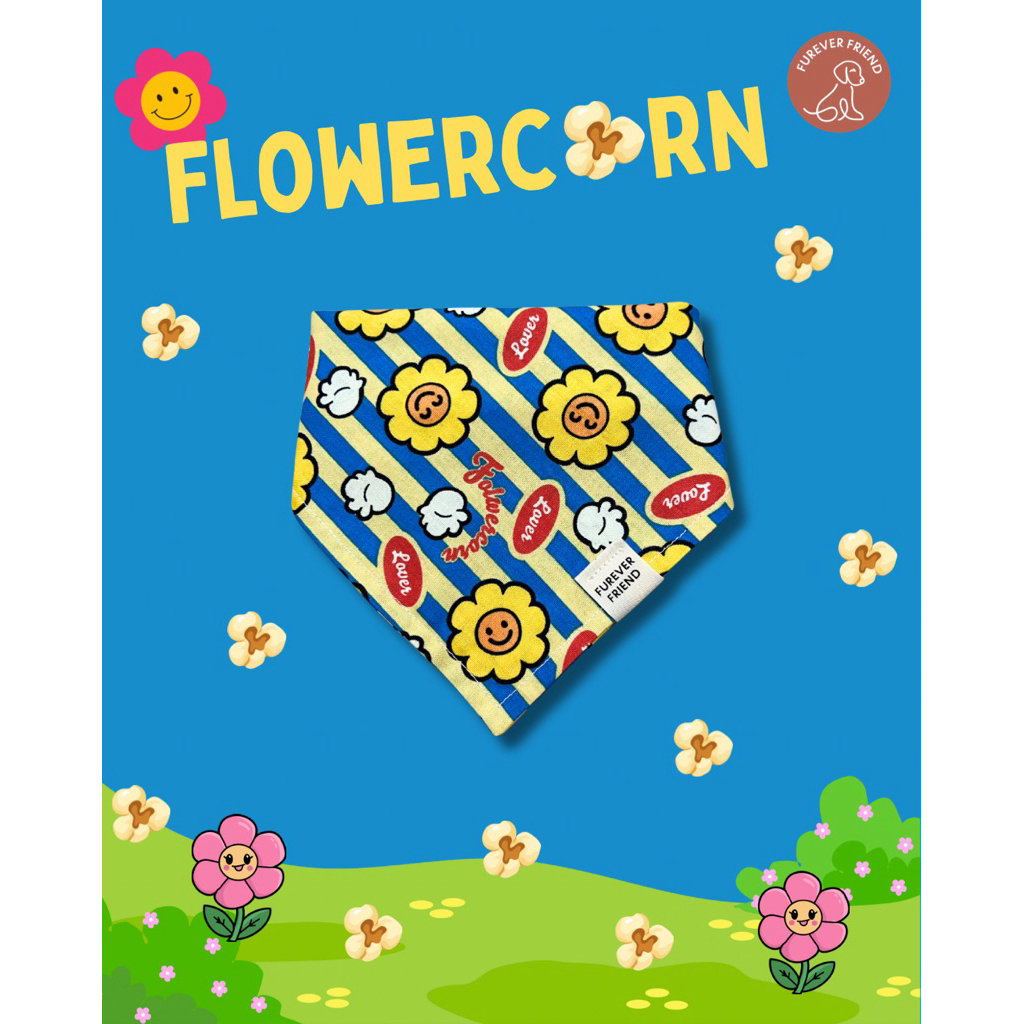 ผ้าพันคอสัตว์เลี้ยง ลาย Flowercorn