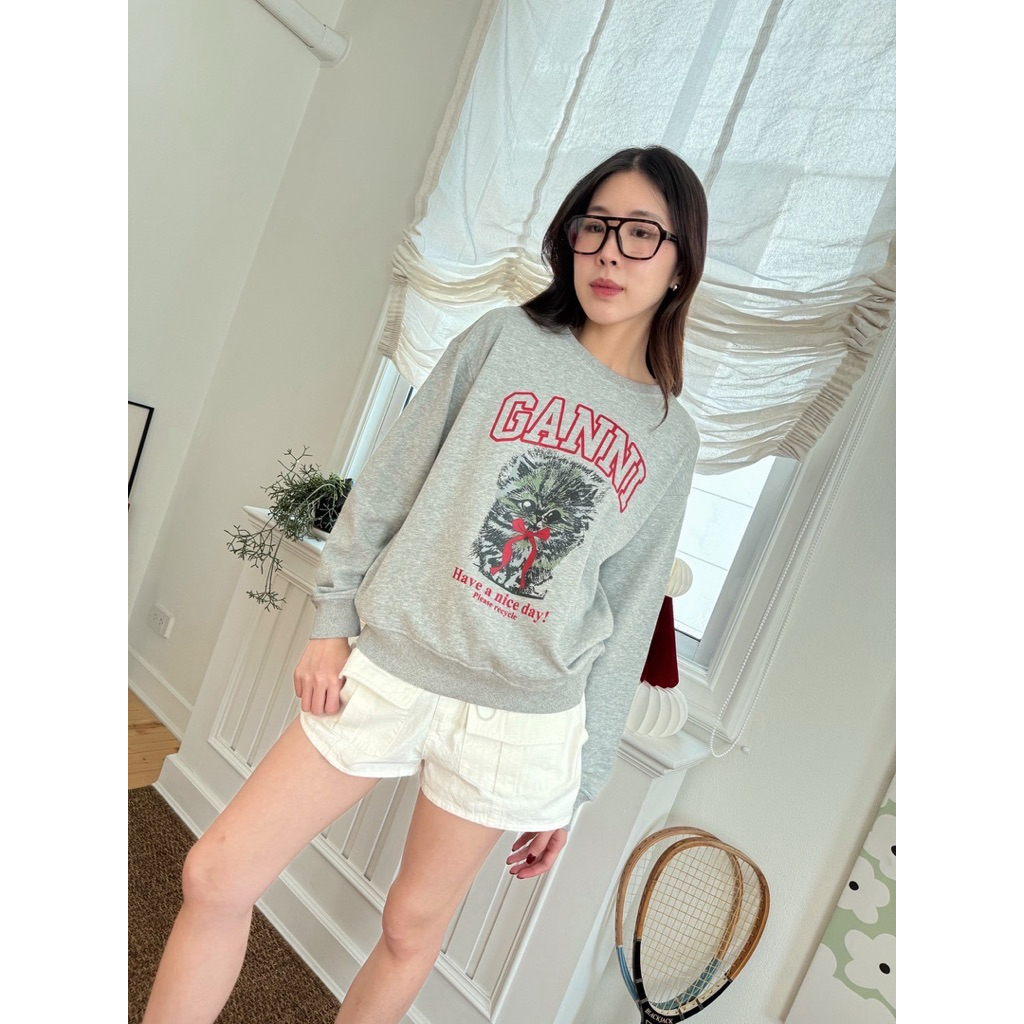 Ganni Daisy sweater 🧣🎄 เสื้อแขนยาวสเวตเตอร์ สกรีนลายน่ารักมากกก เข้ากับคริสมาสต์ช่วงนี้สุดๆ ใส่ง่าย