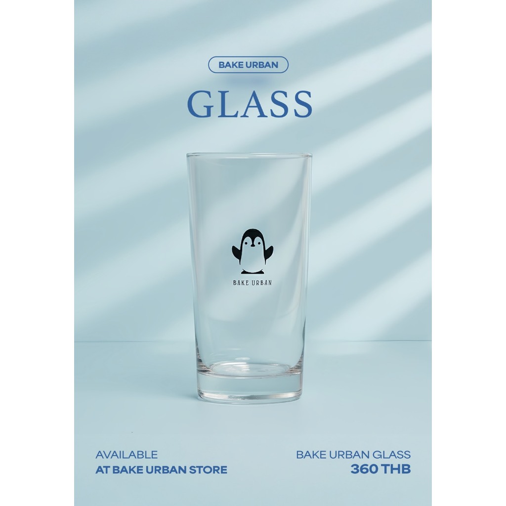 Bake Urban แก้วใส ลายปังกวิ้น ขนาด 570 มล.