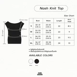 STUDIO UNKNOWN - Nash Knit Top เสื้อนิตตัดต่อเทคนิคการทอลายดีไซน์ปลายรุ่ย