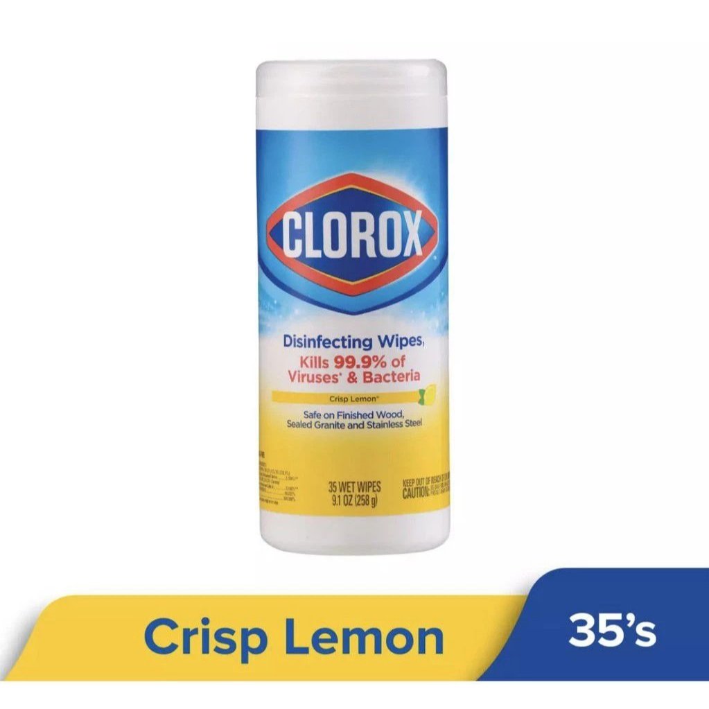 [พร้อมส่ง] ถูกที่สุด CLOROX ทิชชู่​เปียกสำหรับทำความสะอาดฆ่าเชื้อโรค แผ่นเช็ดทำความสะอาดฆ่าเชื้อ กระปุกใหญ่ 35แผ่น