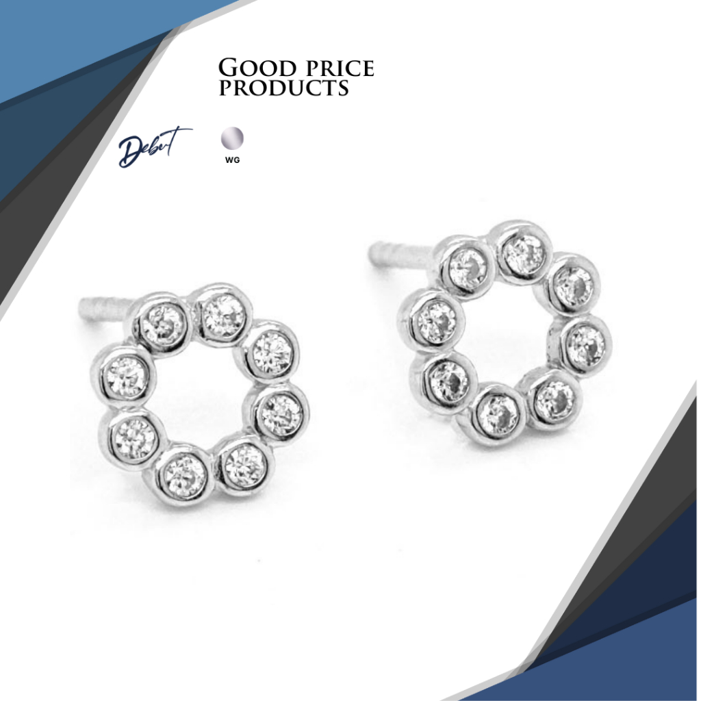 ต่างหูเงินแท้ 925 Debutgem Collection Fantacy ประดับเพชร CZ 004