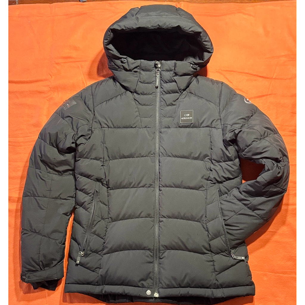 เสื้อกันหนาวขนเป็ด eider มือสอง สีเทาดำ  อก 40 ยาว 25 ไหล่ 16 นิ้ว ป้าย L