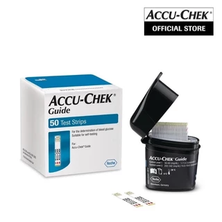 Accuchek Guide แผ่นตรวจน้ำตาลในเลือด กล่องละ 50 แผ่น สินค้ามีกล่องทุกชิ้น เดือน 9 ปี 2027 ฉลากไทย