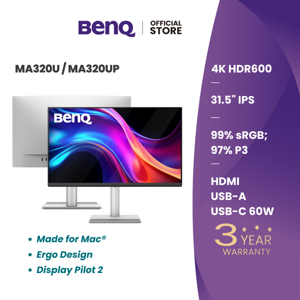 BenQ MA320U / MA320UP 31.5นิ้ว 4K 97% P3 Monitor for Macbook (จอภาพสำหรับ Mac)
