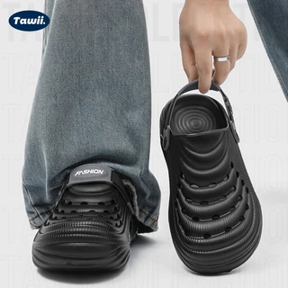 Tawii. รองเท้าแตะลําลอง UNISEX รองเท้าแตะ พื้นนุ่ม กันกระแทก รองเท้ายาง ส้นหนา 4 ซม รองเท้าหัวโต