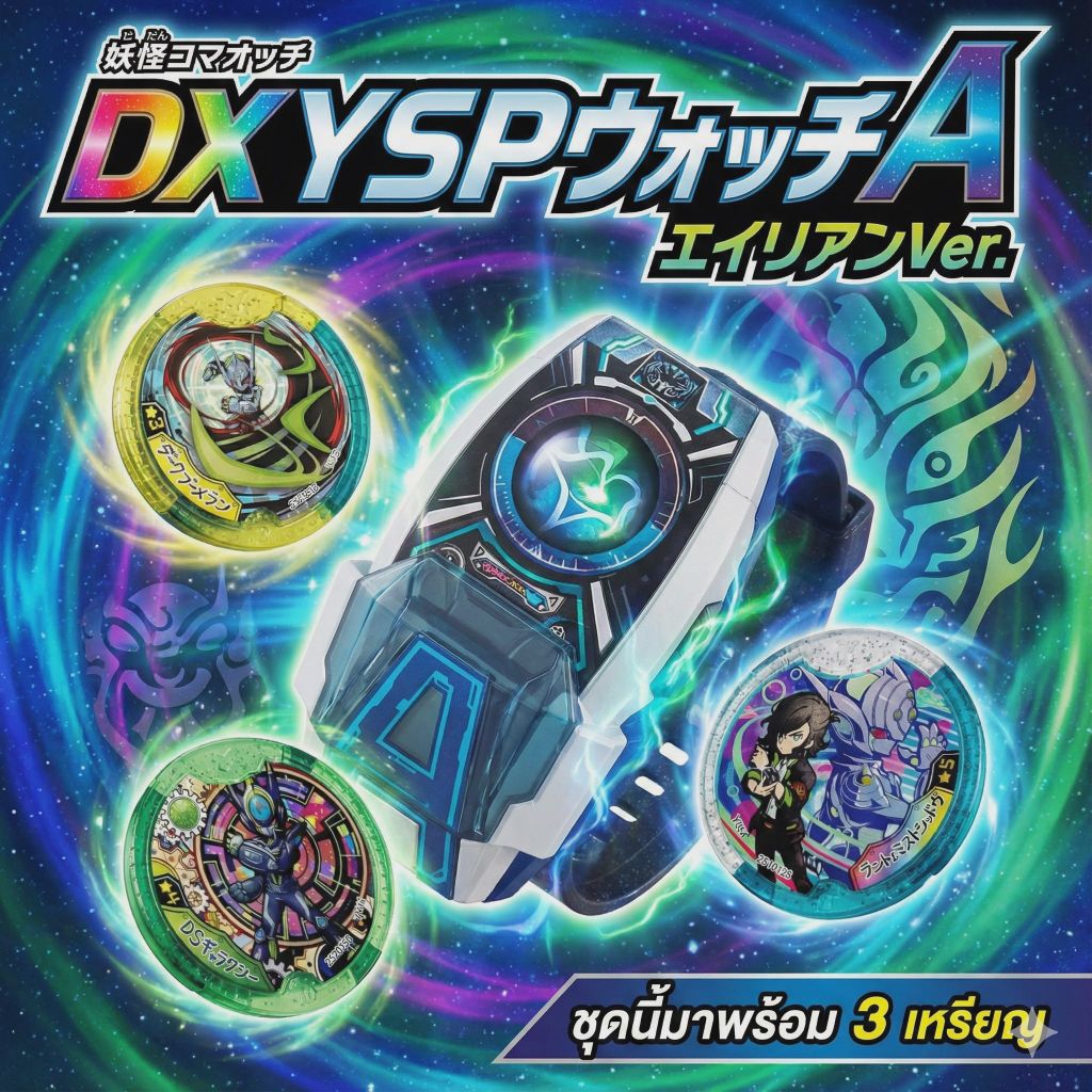 ฟรี 3 เหรียญ DX A (Alian) Watch Yokai Watch YSP BANDAI (มือสอง/ของแท้)