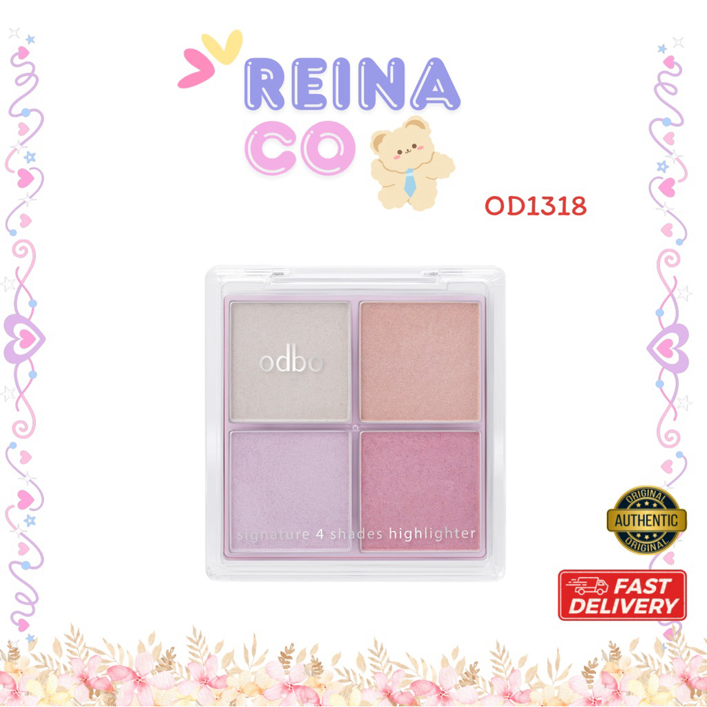 OD1318 Signature 4 Shades highlighter  เฉดส์ ไฮไลท์เตอร์ 4 ช่อง