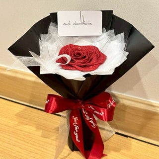 ช่อกุหลาบกลิตเตอร์ 1 ดอก|ช่อ โบวติด1ชิ้น (พร้อมส่ง)  [เขียนก…