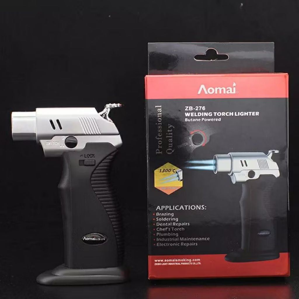 Aomai ZB-276 ของแท้ ไฟแช็คแก๊ส 2 ท่อ ไฟฟู่กันลม เติมแก๊สและปรับไฟได้