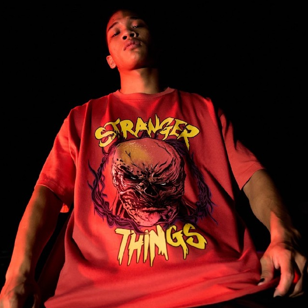 era-won เสื้อยืดเอราวอนแขนสั้น T-Shirt Oversize สกรีน era-won x stranger things สี Red สกรีนลาย