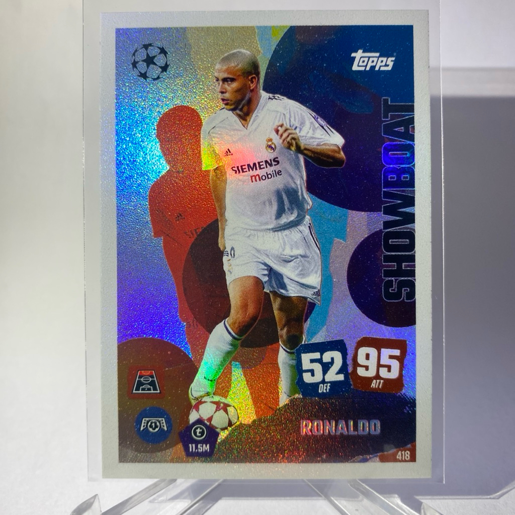 การ์ดนักฟุตบอล RONALDO, REAL MADRID, SHOWBOAT, TOPPS MATCH ATTAX