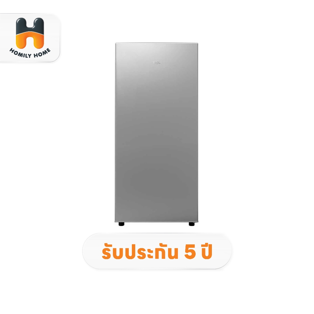 TCL ตู้เย็น รุ่น RT19XFSDS 1 ประตู ขนาด 6.7 Q สีเงิน พร้อมแผงควบคุมอุณหภูมิ ชั้นกระจกนิรภัย