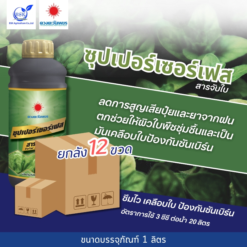 (ยกลัง1L*12) สารจับใบ ซุปเปอร์เซอร์เฟส 1L (ดวงตะวันเพชร)