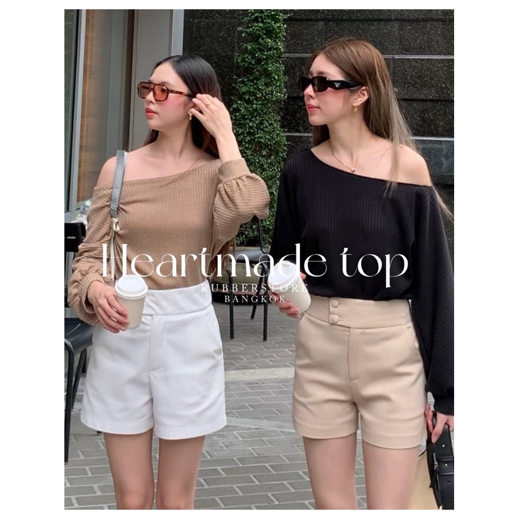 Heartmade top เสื้อปาดไหล่  **อ่านก่อนกดสั่งซื้อนะค้า **