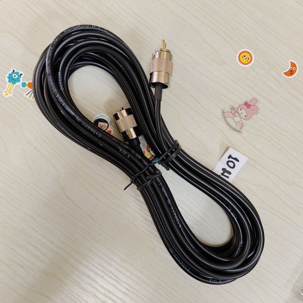 #RG58/TSLสายสัญญาณวิทยุสื่อสารพร้อมขั้วPL259+PL259